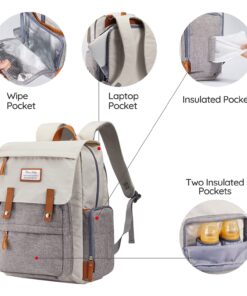 Alternative view of Diaper Bag Backpack Frank Mully Large Multifunction Travel Baby Bag for Mom Dad Cream White