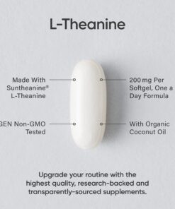 Sports Research Double Strength L-Theanine Supplement - Suntheanine Softgels for Focus, Relaxation & Alertness - Non-Drowsy Support Made with Coconut Oil, Non-GMO & Gluten Free - 200mg, 60 Count 24 71BXpgF0xXL 2