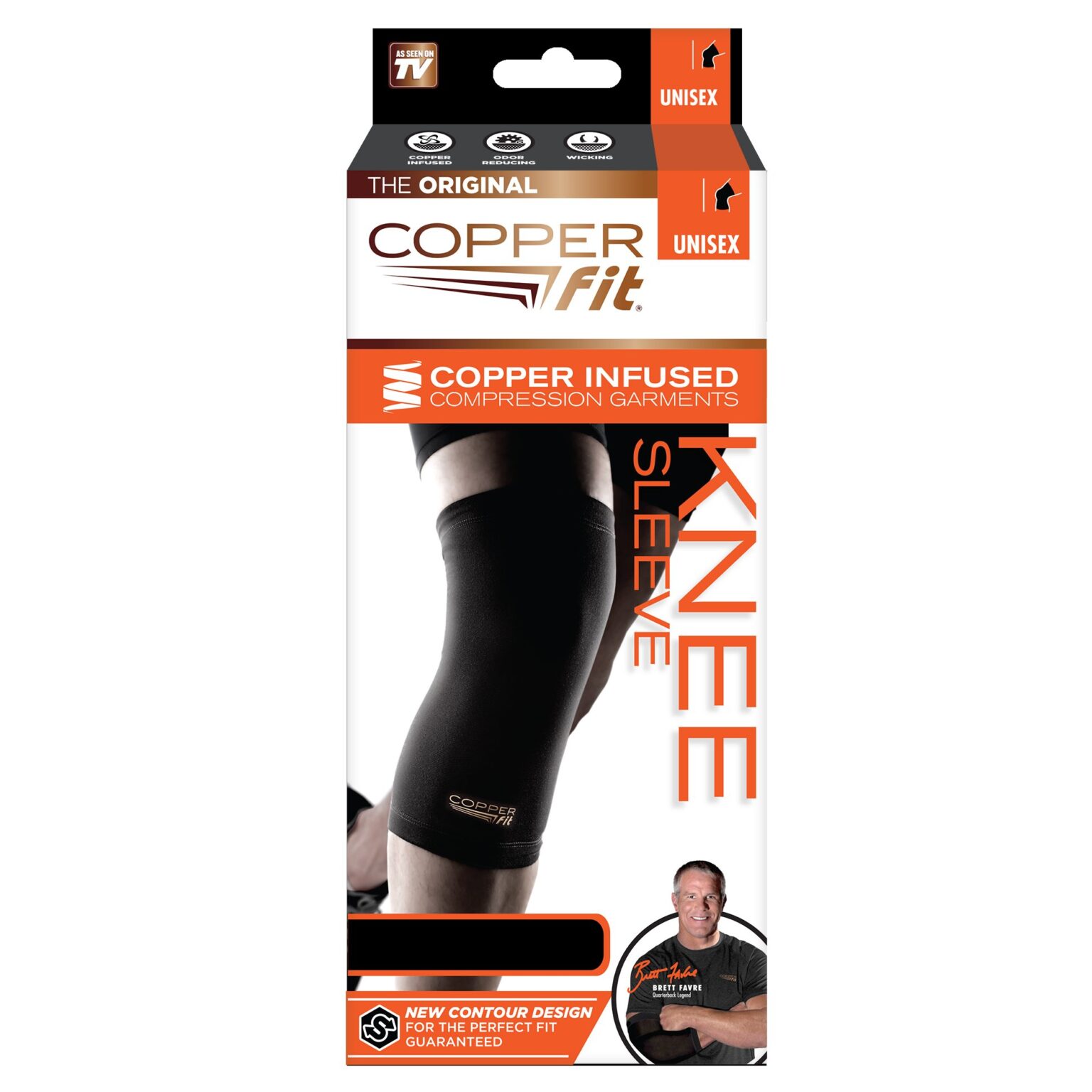 Copper Fit Original Recovery Knee Sleeve Medium Black With Copper Trim Swiftsly