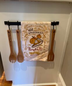 Wallniture Gourmet Kitchen Rail with 10 Hooks, Wall Mounted Wrought Iron Hanging Utensil Holder Rack with Black 17 Inch 25 71BZf vQiPL