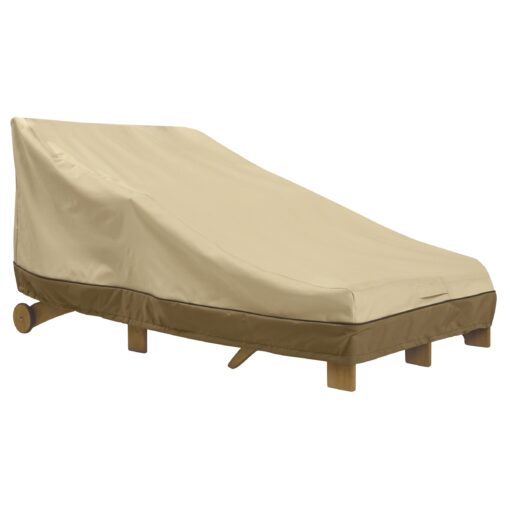 Classic Accessories 55-464-011501-00 Veranda Double Wide Patio Chaise Lounge Cover, Patio Furniture Covers, Pebble/Bark/Earth 80"L x 55"W x 33"H