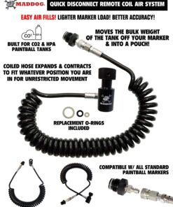 Maddog Lightweight Tactical Paintball Sport Vest | Paintball Harness Vest Holds Up to 4 Paintball Pods & 90ci Paintball Tank One Size Vest + Standard Remote & Pods 15 71Ba NnRXjL