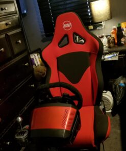 OpenWheeler GEN3 Racing Wheel Simulator Stand Cockpit Red on Black, Video Game Controller, Fits All Logitech G923, G920, Thrustmaster, Fanatec Wheels, Compatible with Xbox One, PS4, PC Platforms. 54 71BanXB9RL