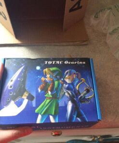 TOTMC Legend of Zelda Ocarina of Time Triforce Link 12 Hole Alto C Mediant Tone Ocarina Zelda Cosplay Ceramic Replica + Textbook Blue,Gold,Silver 50 71BastMYf6L