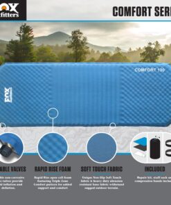 Fox Outfitters Comfort Series Self Inflating Camp Pad - Perfect Foam Sleeping Pads for Camping, Backpacking, Hiking, Hammocks, Tents (Regular) 17 71BbevIEVrL
