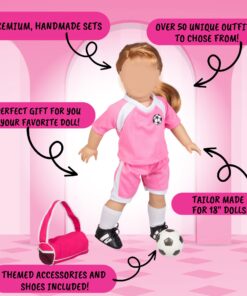 Dress Along Dolly Basketball Uniform Outfit for 18" Girl Dolls (8 Piece Set) - Includes Premium Handmade Doll Clothes & Accessories- Costume Sports Apparel for Doll, Gift for Girls Kids Birthday 17 71BcLniFflL 4