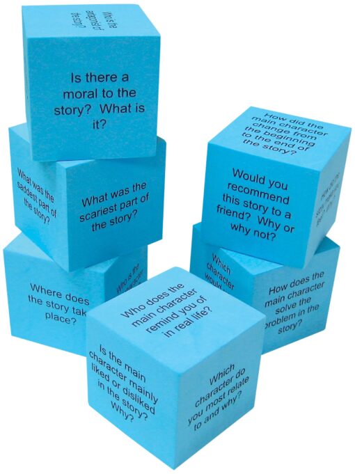 Teacher Created Resources 20634 Foam: Reading Comprehension Cubes Blue 2" x 2"