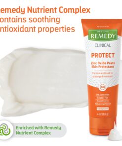 Medline Remedy CLINICAL Zinc Oxide Paste Skin Protectant (4 oz Tube), Vanilla Scent, Diaper Rash Cream, Incontinence Care, Wetness Protection, Paraben Free, Hypoallergenic, Adults, Children 13 71Be34YPXL