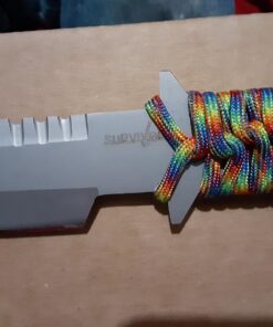 Survivor HK-106280 Fixed Blade Outdoor Knife, Tanto Blade, Green Cord-Wrapped Handle, 11-Inch Overall 13 71Be6WoqvOL