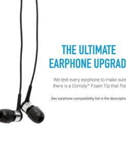 COMPLY Foam 400 Series Replacement Ear Tips for Bose Quiet Comfort 20, Sennheiser IE 300, Campfire Audio, 7Hertz, NuraLoop & More | Ultimate Comfort | Unshakeable Fit|NO TechDefender | Small, 3 Pairs Black 13 71Beg bmxyL