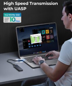 ORICO M.2 NVMe SSD Enclosure, USB 3.1 Gen 2 (10 Gbps) to NVMe PCI-E M.2 SSD Case Support UASP for NVMe SSD Size 2230/2242/2260/2280(up to 4TB) (M.2 NVMe) 45 71BgRJxsUyL