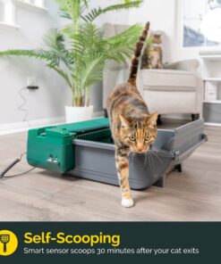 Pet Zone Semi Automatic Cat Litter Box Self Cleaning - Smart Scoop Cat Litter Box with Bags & Carbon Filter for Up to Two Cats 6-16 Pounds Smart Scoop Litter Box 25 71BgrvCg 4L