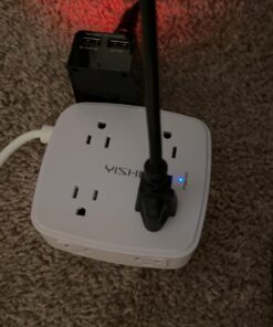 6 Ft Surge Protector Power Strip - 8 Widely Outlets with 4 USB Ports, 3 Side Outlet Extender with 6 Feet Extension Cord, Flat Plug, Wall Mount, Desk USB Charging Station, ETL,White 6 Ft 39 71Bh33CFooL