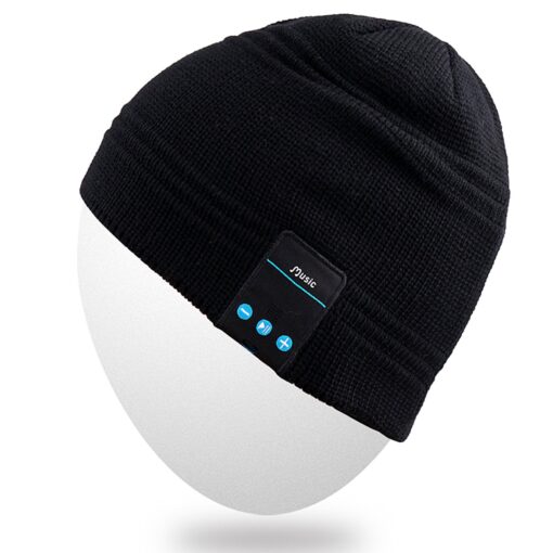 Rotibox Bluetooth Beanie Hat Wireless Headphone for Outdoor Sports Xmas Gifts One Size Black