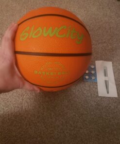 GlowCity Glow in The Dark Basketball for Teen Boy - Glowing Red Basket Ball, Light Up LED Toy for Night Ball Games - Sports Stuff & Gadgets for Kids Age 8 Years Old and Up Rubber (No Pump) 32 71BhkRKVvNL