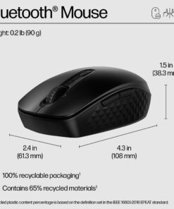 HP 420 Programmable Bluetooth Mouse - Connect via Bluetooth 5.3-6 Programmable Buttons, 4D Tilt Wheel - Multi-Surface 4000 DPI Sensor - 24-Month Battery Life - Multi-OS Compatible - Sustainably Made 11 71BhskWEOsL