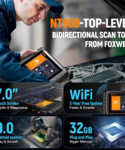 FOXWELL NT809 Bidirectional Scan Tool,2023 All System OBD2 Scanner Diagnostic Tool,30+ Service Reset, ABS Bleeding/Oil Reset/Battery Register,Car Diagnostic Scanner for Cars,7" Touchscreen,Easy to Use 18 71Bi Ns5ilL