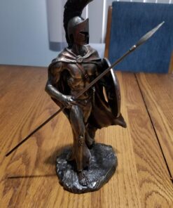 Veronese 9 7/8 Inch Leonidas Spartan King with Spear and Shield Cold Cast Resin Antique Bronze Sculpture 14 71Bi0YXcFgL