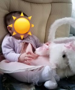 Bearington Bunny Rabbit White Plush Egg Basket Stuffed Animal, Adorable, Soft and Cuddly, Great Gift for Kids of All Ages, Birthdays, Holidays and Special Occasions, 12 x 13 inches Brown Bunny Rabbit 14 71BiMSOAd3L