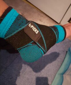 U-pick Ankle Brace for Plantar Fasciitis Support, Compression Sock Adjustable Strap for Heel Spur Achilles Tendonitis & Perineal Tendonitis & Sprained Ankle, Heel Pain Relief (Single/Blue) Blue-Single 26 71BiQ5x89jL