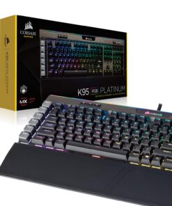 Corsair K95 RGB Platinum Mechanical Gaming Keyboard - 6x Programmable Macro Keys - USB Passthrough & Media Controls - Fastest Cherry MX Speed - RGB LED Backlit - Aluminum Finish Gunmetal 31 71BidZKTo2L 1