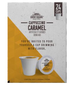 Grove Square Cappuccino Pods, Caramel, Single Serve (Pack of 24) (Packaging May Vary) 24 Count (Pack of 1) 7 71Bj9cF1SL