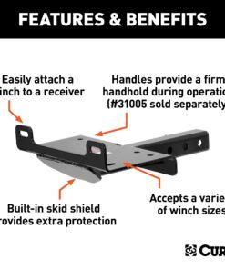 CURT 31010 Trailer Hitch Winch Mount for 2-Inch Receiver, GLOSS BLACK POWDER COAT 21 71BjUR2tmtL