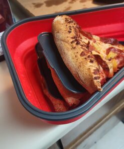 The Perfect Pizza Pack™ - Reusable Pizza Storage Container with 5 Microwavable Serving Trays - BPA-Free Adjustable Pizza Slice Container to Organize & Save Space, Red 1 Pack 37 71BjzoCsYsL