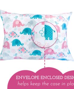 Little Sleepy Head Toddler Pillowcase 13 x 18-100% Cotton & Hypoallergenic (Elephant) Elephants 13 x 18 Inch 22 71BkJ7u5M2L