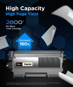 Timink TN450 (2 Black) High Yield Compatible Toner Cartridge Replacement for Brother TN420 TN-450 Work with HL-2280DW HL-2270DW HL-2230 MFC-7360N MFC-7860DW DCP-7065DN Intellifax 2840 2940 (2 Pack) 11 71BksZel6hL