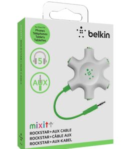 Alternative view of Belkin Rockstar 5-Jack Multi Headphone Audio Splitter (Light Green) - Headphone Splitter Designed To Connect Up To 5 Devices For Classrooms, Audio Mixing & Shared Experiences - For iPhone, iPad & More Light Green