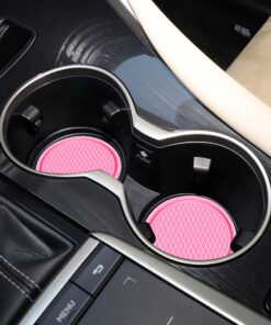 SINGARO Car Cup Coaster, 4PCS Universal Non-Slip Cup Holders Embedded in Ornaments Coaster, Car Interior Accessories, Pink 21 71BljWn1tzL