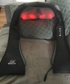 Snailax Cordless Massager - Shiatsu Neck and Shoulder Massager with Heat, Portable, Lumbar, Foot Electric Massage Pillow Black 39 71BmS05AXNL