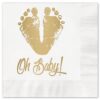 Oh Baby Feet Beverage Cocktail Napkins/Set Of 25 White Paper Napkins With Gold Foil Baby Feet Imprint 76 71Bn3x0PZEL