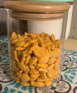 WHOLE HOUSEWARES 24 oz Clear Canister Set with Beech Wood Lids | 2 pcs Food Storage Canister for Kitchen & Pantry Organization and Storage | Ideal for Grains, Sugar, Spices & Herbs set of 2 24oz 15 71Bn9QANE0L 2