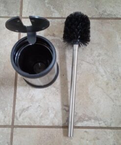 ToiletTree Products Toilet Brush with Lid - Sleek Toilet Bowl Brush and Holder - Toilet Scrubber Brush Set with Heavy-Weight Base - Lidded Toilet Bowl Cleaner Brush and Holder - Chrome Stainless Steel 40 71BnaAYaprL