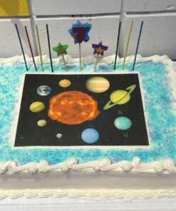 Solar System Edible Cake and Cupcake Topper For 1/4 sheet cake 16 71BnixwKC9L