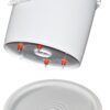 BAFX Products - 2 Gallon Chicken - Poultry - Fowl Watering Bucket & Lid w/ 4 Nipples 17 71BoekXnnRL
