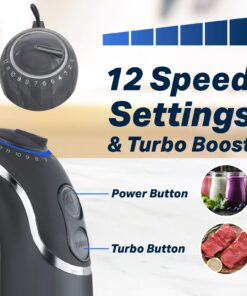 Mueller Smart Stick 800W, 12 Speed and Turbo Mode, 3-in-1, Heaviest Duty Copper Motor Immersion Blender, Titanium Steel Blades Hand Blender, Comfygrip Handle, Whisk, Beaker/Measuring Cup 31 71BpRPhVe0L