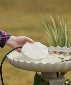 Farm Innovators HR-75 Outdoor Premium Cast Aluminum Decorative Heated Rock Automatic Bird Bath De-Icer for Harsh Winters, 75 Watts, Beige 18 71BqDaaIm8L