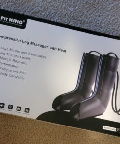 FIT KING Leg Massager with Heat - Upgraded Leg Compression Massager for Circulation and Pain Relief, FSA HSA Approved Foot and Leg Massager Compression Boot for Edema, Relax Recover - Gift for Dad Mom Classis Black With Blue 1 Pair (2PCS) 52 71BqO688YfL