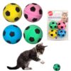 SPOT by Ethical Products - Sponge Soccer Balls Cat Toy, 4-Pack Interactive Cat toys Chasing Hunting Stimulating Cat toys For Indoor Cats Best Sellers, Small Green, Pink, Blue, Yellow, Black 46 71Br U2WrL