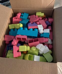 MEGA BLOKS Fisher-Price Toddler Block Toys, Big Building Bag with 80 Pieces and Storage Bag, Pink, Gift Ideas for Kids Age 1+ Years Pink Bag 30 71Br5kODJnL