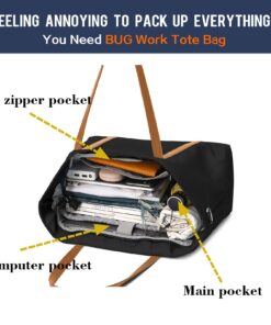 Tote Bag for Women, Bags for Women Teacher Work 15.6 Laptop Bags Beach Handbag Black 27 71Br8TlRm4L