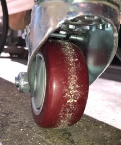 COOCHEER Casters, 3'' Heavy Duty Casters, Load 1200lbs, Lockable Bearing Caster Wheels with Brakes, 360-degree Top Plate Swivel Casters for Furniture and Workbench, Casters Set of 4, Red (Free Screws) 36 71BrTBYX0RL