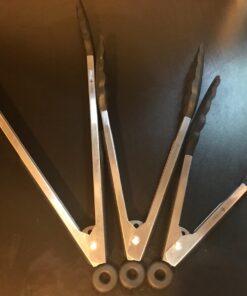 Vivree Kitchen Tongs Set - Salad & Grill Stainless Steel Serving Tongs with Silicone Tips - 9"&12" (Black) Black 76 71BsHUJoJSL 2