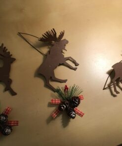 Metal Die Cut Moose & Deer Christmas Ornaments (set of 6) 11 71BsIDgehkL