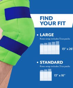 Brownmed - Polar Ice Knee Wrap - Reusable Ice Knee Wrap to Support Knee Injury - Cold Therapy Compression Wrap with Ice Pack - Flexible Leg & Knee Cold Pack Wrap - Standard Standard (Pack of 1) 17 71BuVXA5vL