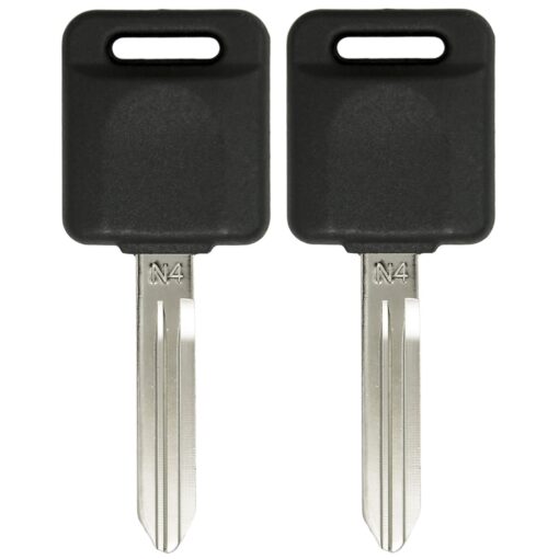 Keyless2Go Replacement for New Uncut Transponder Ignition 46 Chip Car Key for Select Maxima Rogue Sentra Altima Vehicles That Use NI04T Key (2 Pack)