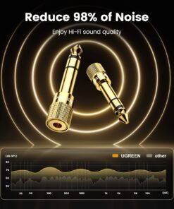 UGREEN 6.35mm 1/4 Male to 3.5mm 1/8 Female Stereo Headphone Adapter Audio Jack Plug Gold Plated for Speaker Headphone Guitar Digital Piano Amp, 2 Pack 36 71BwVEAmvzL